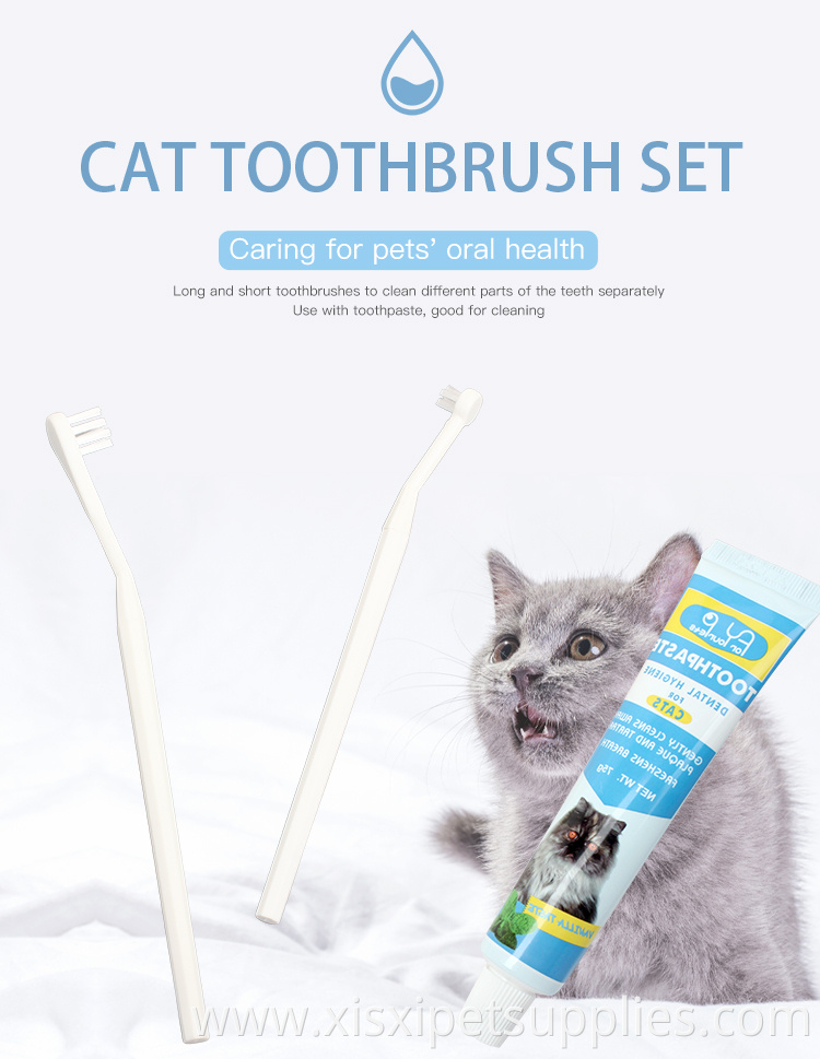 Factory Wholesale 3 In 1 Dog Dental Care Pet Toothbrush Set Dog Tooth Brushes Cat Toothpaste ToothBrush